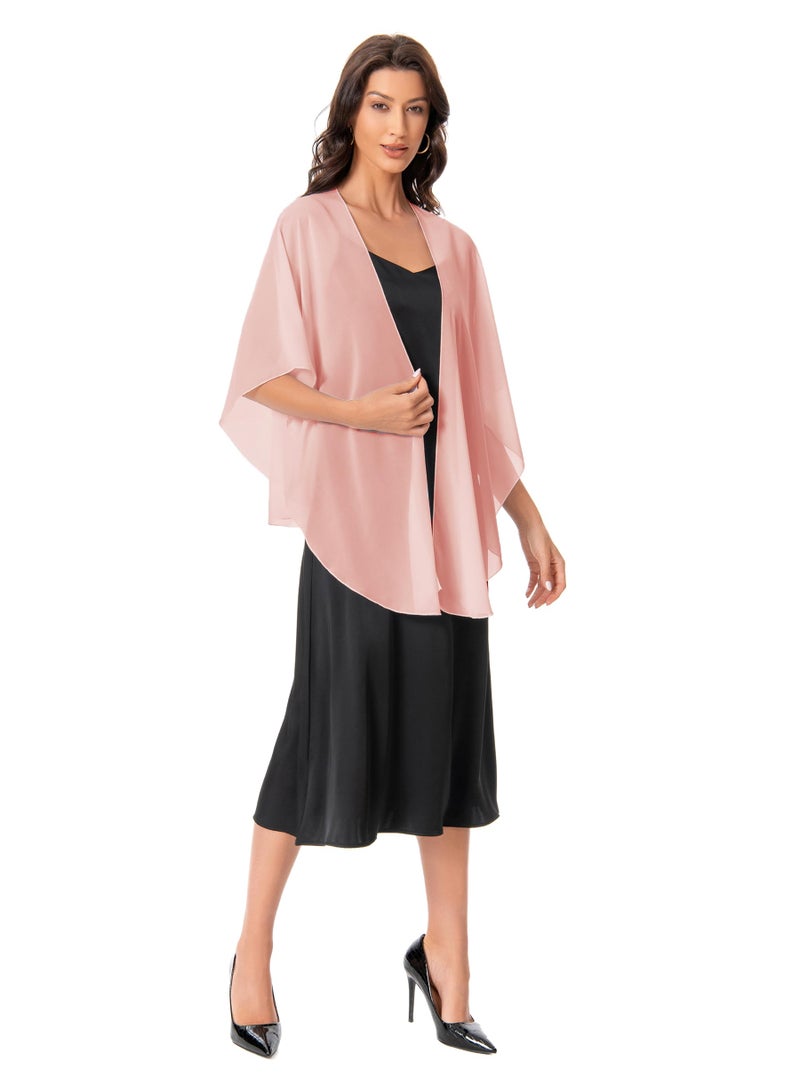 Hotshawl شالات شيفون نسائية من هوتشوال ولفائف، شال سكارف لحفلات الزفاف لفساتين المساء (وردي فاتح) - Image 5